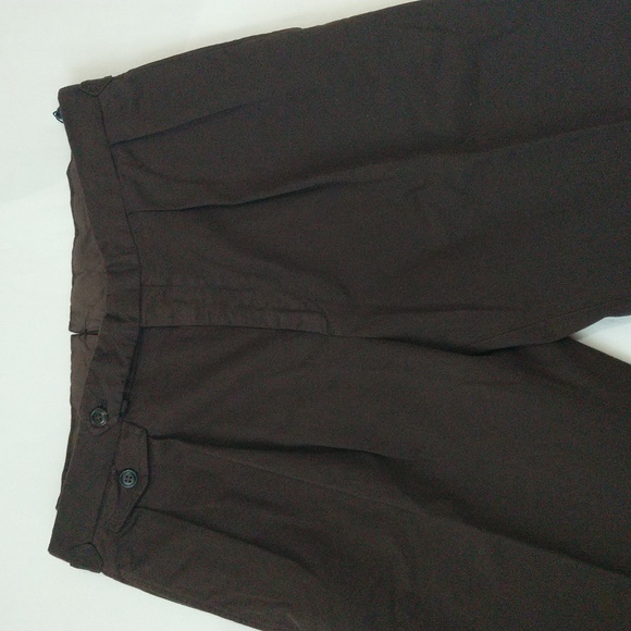 New Polo by Ralph Lauren men's 34×33 dark brown linen pleated front chino pants - Picture 4 of 13